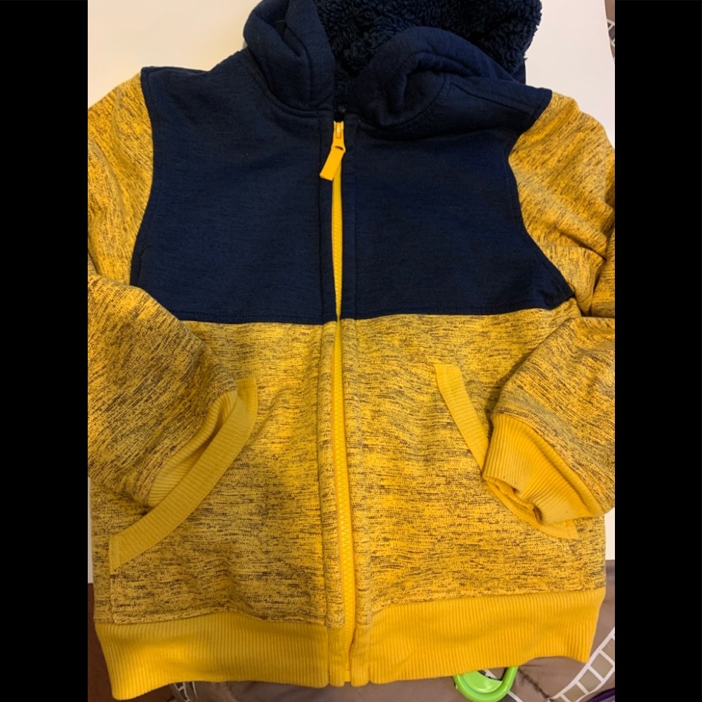 Yellow and blue boys zip up jacket